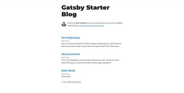 Gatsby Starter Blog