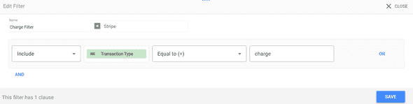 Looker Studio Stripe Charges Filter